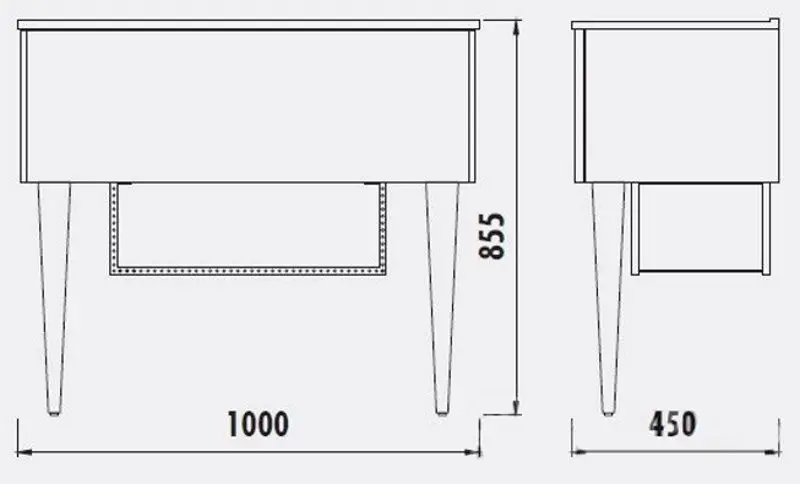 Dulap sub lavoar Creavit Zeon ZE0100.00.BB (White)