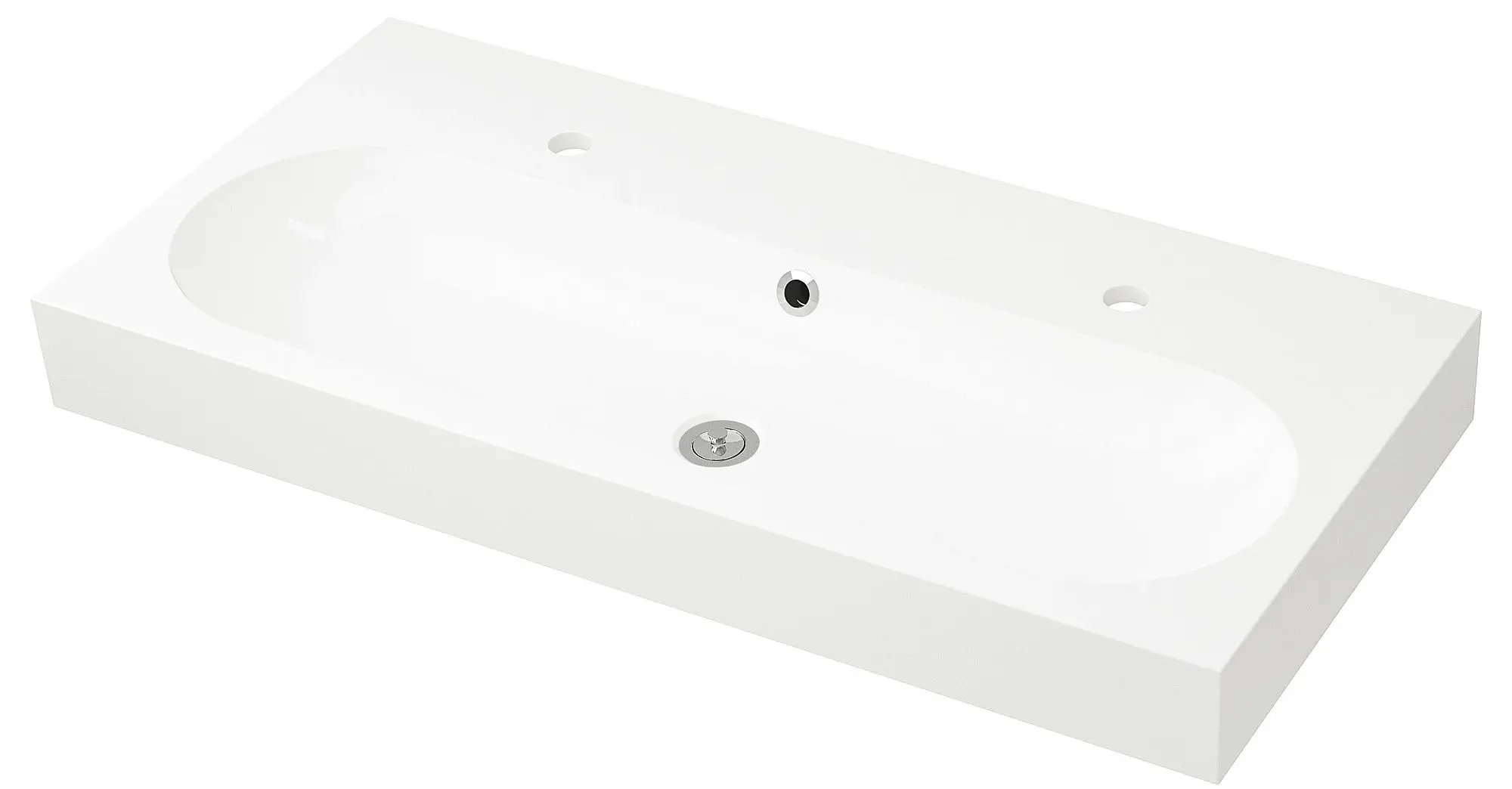 Набор тумбы с раковиной Ikea Godmorgon/Braviken 2 ящика/смеситель Brogrund 100x48x68 (Глянцевый Белый) - 6