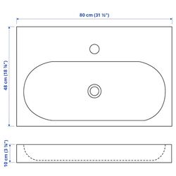 Набор тумбы с раковиной Ikea Godmorgon/Braviken 2 ящика/смеситель Brogrund 80x48x68 (Белый) Thumb