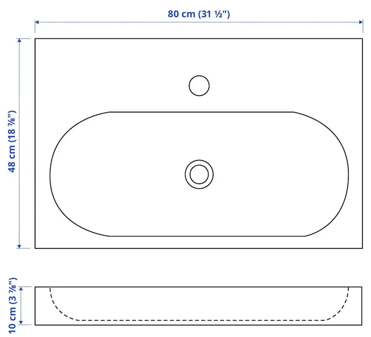 Набор тумбы с раковиной Ikea Godmorgon/Braviken 2 ящика/смеситель Brogrund 80x48x68 (Белый) - 10