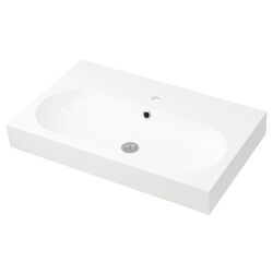 Набор тумбы с раковиной Ikea Godmorgon/Braviken 2 ящика/смеситель Brogrund 80x48x68 (Глянцевый Белый) Thumb