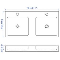 Набор тумбы с раковиной Ikea Godmorgon/Odensvik 2 ящика/смеситель Hamnskar 103x49x64 (Кашён Серый) Thumb