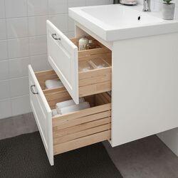 Набор тумбы с раковиной Ikea Godmorgon/Odensvik 2 ящика/смеситель Hamnskar 63x49x64 (Кашён Белый) Thumb