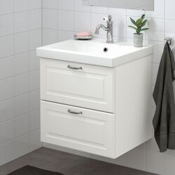 Набор тумбы с раковиной Ikea Godmorgon/Odensvik 2 ящика/смеситель Hamnskar 63x49x64 (Кашён Белый) Thumb