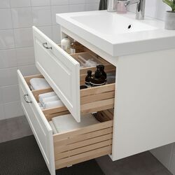Набор тумбы с раковиной Ikea Godmorgon/Odensvik 2 ящика/смеситель Hamnskar 83x49x64 (Кашен Белый) Thumb