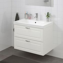 Набор тумбы с раковиной Ikea Godmorgon/Odensvik 2 ящика/смеситель Hamnskar 83x49x64 (Кашен Белый) Thumb
