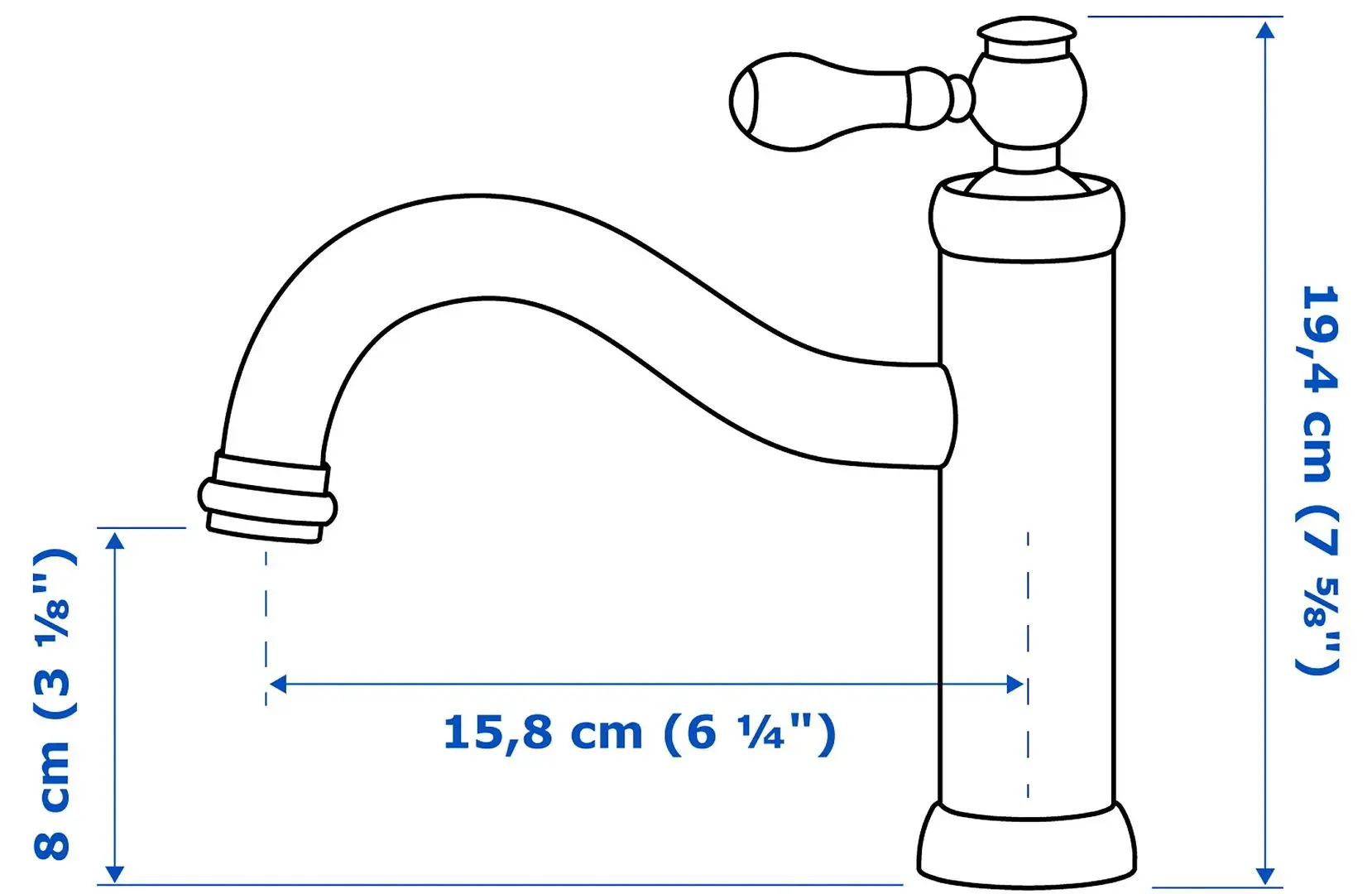 Набор тумбы с раковиной Ikea Godmorgon/Odensvik 2 ящика/смеситель Hamnskar 83x49x64 (Кашен Белый) - 6