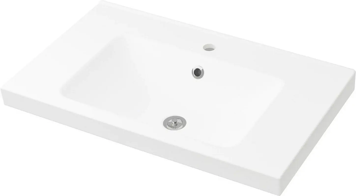 Набор тумбы с раковиной Ikea Godmorgon/Odensvik 2 ящика/смеситель Lundskar 103x49x64 ( Глянцевый Белый) - 4