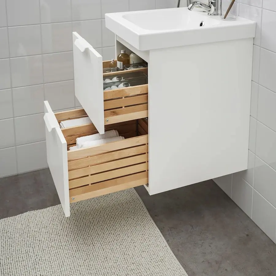 Набор тумбы с раковиной Ikea Godmorgon/Odensvik 2 ящика/смеситель Pilkan 43x49x64 (Белый) - 3