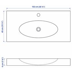 Набор тумбы с раковиной Ikea Godmorgon/Rattviken 2 ящика/смеситель Hamnskar 102x49x68 (Кашен Серый) Thumb