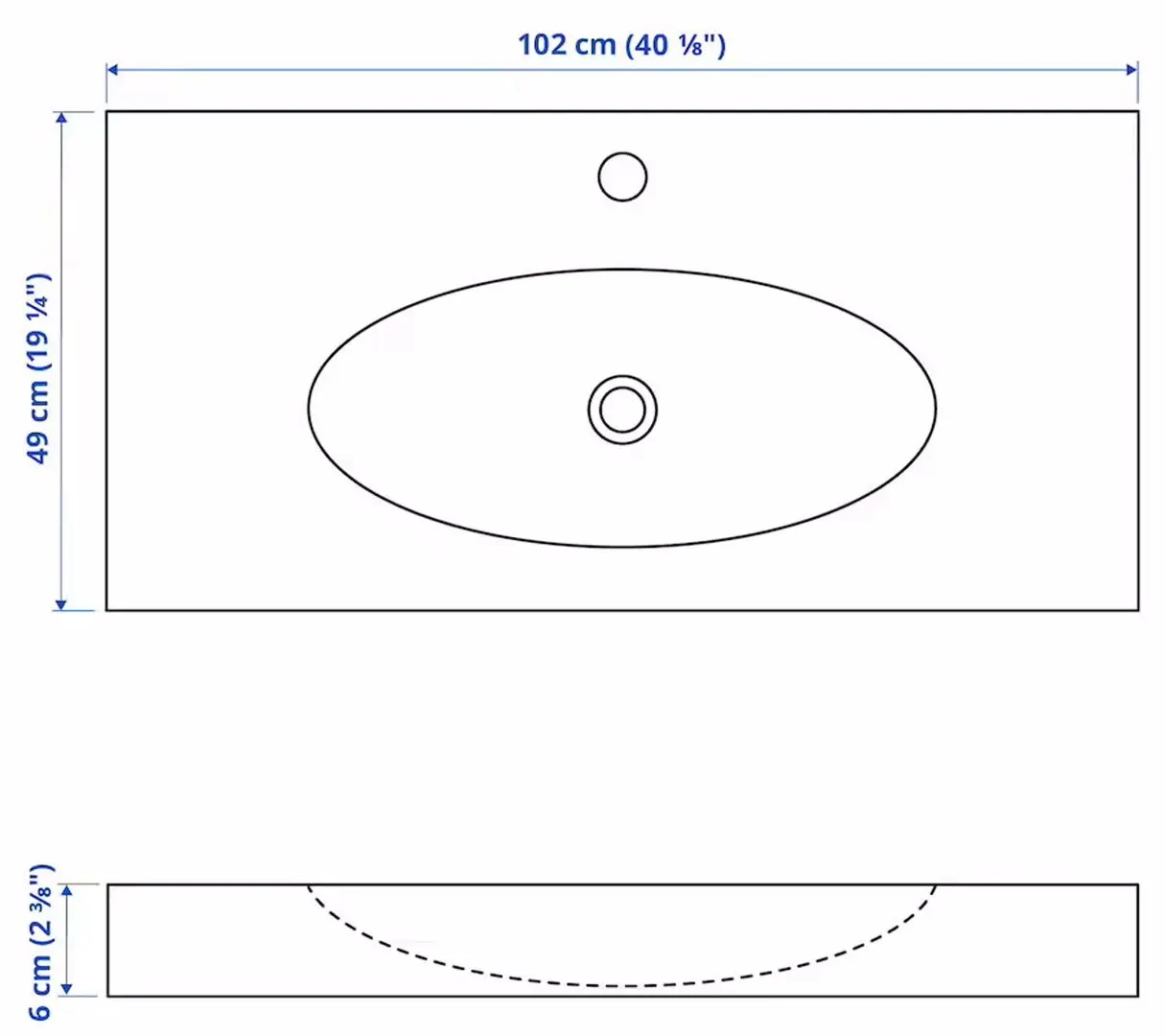 Набор тумбы с раковиной Ikea Godmorgon/Rattviken 2 ящика/смеситель Hamnskar 102x49x68 (Кашен Серый) - 11