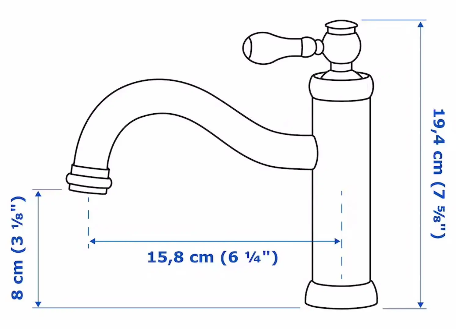 Набор тумбы с раковиной Ikea Godmorgon/Rattviken 2 ящика/смеситель Hamnskar 102x49x68 (Кашен Серый) - 10