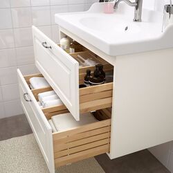 Набор тумбы с раковиной Ikea Godmorgon/Rattviken 2 ящика/смеситель Hamnskar 82x49x68 (Кашен Белый) Thumb