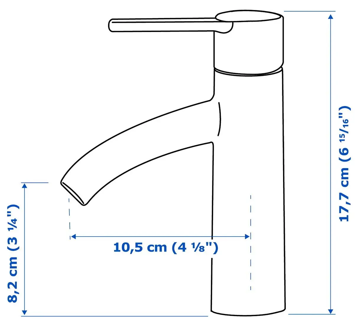 Набор тумбы с раковиной Ikea Godmorgon/Tolken/Horvik раковина 45/смеситель 62x49x74 (Глянцевый Белый/Антрацит) - 7