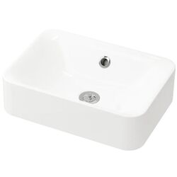 Набор тумбы с раковиной Ikea Godmorgon/Tolken/Horvik раковина 45x32/смеситель 62x49x72 (Глянцевый Белый/Белый) Thumb