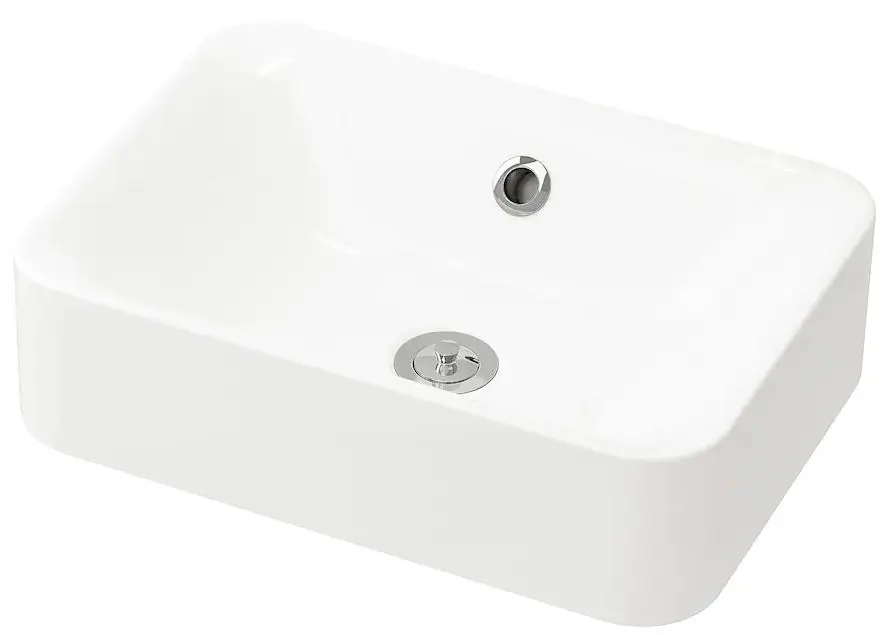 Набор тумбы с раковиной Ikea Godmorgon/Tolken/Horvik раковина 45x32/смеситель 62x49x72 (Глянцевый Белый/Белый) - 5