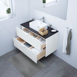 Набор тумбы с раковиной Ikea Godmorgon/Tolken/Horvik раковина 45x45/смеситель 102x49x72 (Белый/Антрацит) Thumb