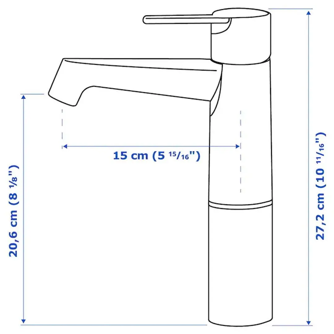 Набор тумбы с раковиной Ikea Godmorgon/Tolken/Horvik раковина 45x45/смеситель 62x49x43 (Гилбурен Темно-серый/Под Мрамор) - 6