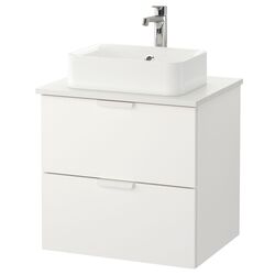 Набор тумбы с раковиной Ikea Godmorgon/Tolken/Horvik раковина 45x45/смеситель 62x49x72 (Белый)