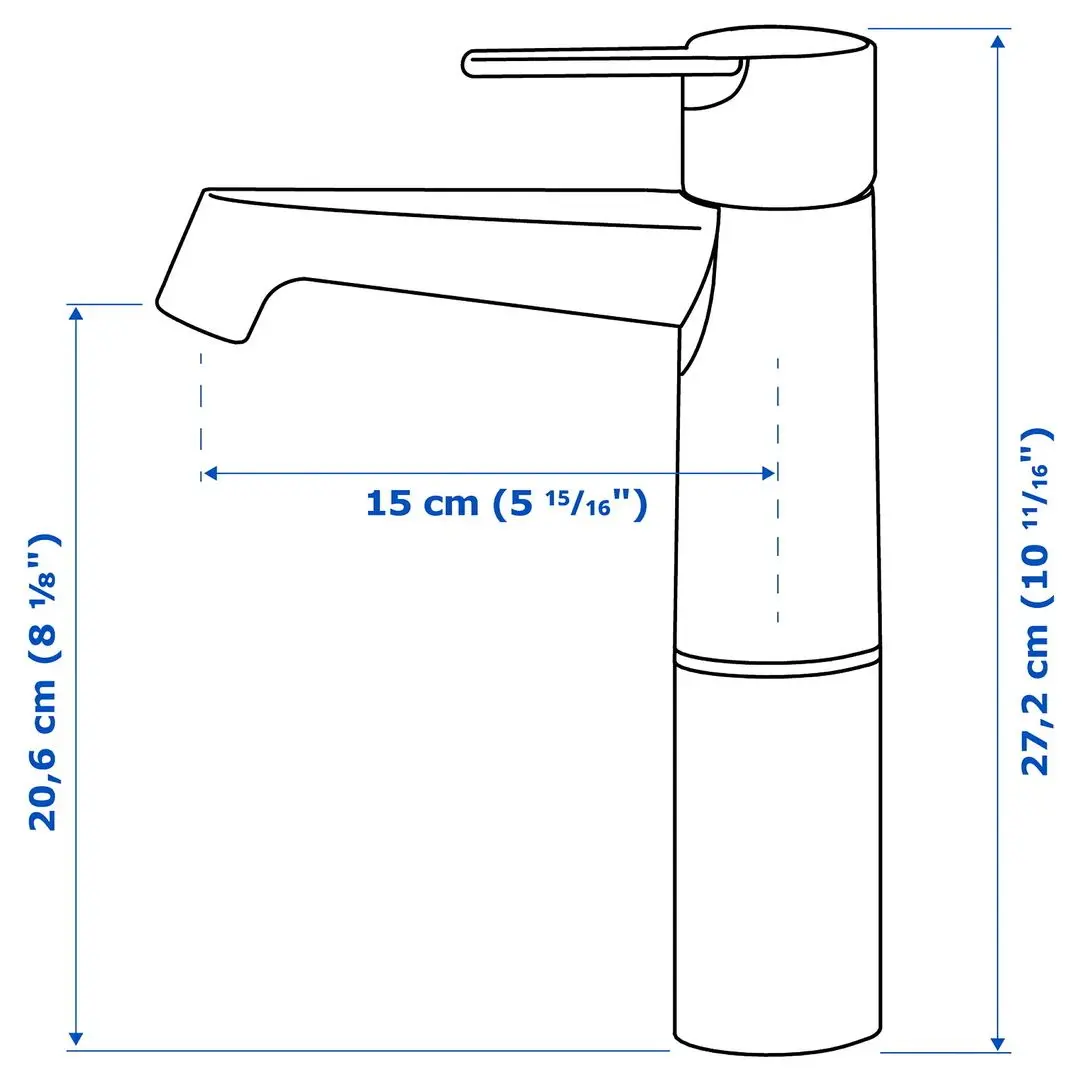 Набор тумбы с раковиной Ikea Godmorgon/Tolken/Horvik раковина 45x45/смеситель 82x49x72 (Белый/Бамбук) - 7
