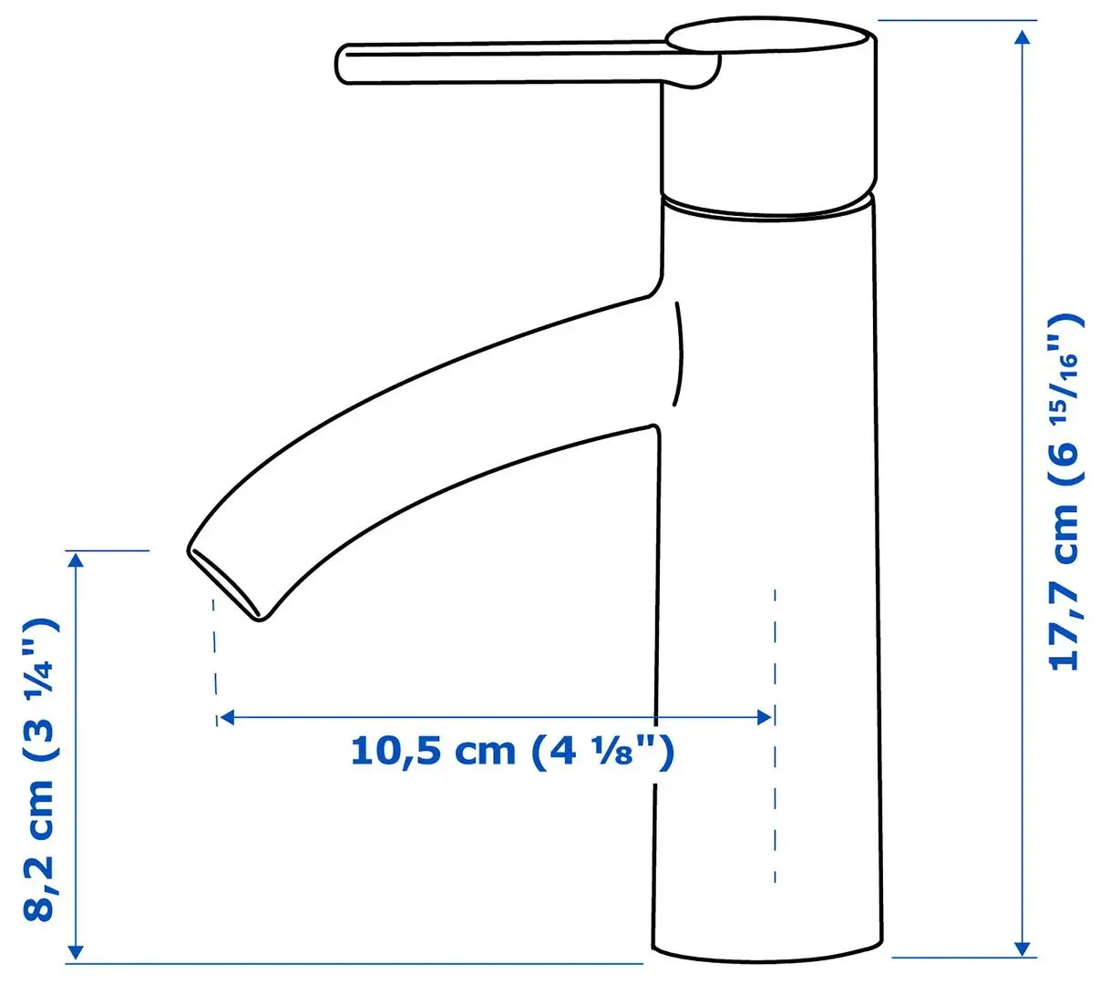 Набор тумбы с раковиной Ikea Godmorgon/Tolken/Horvik раковина 45x45/смеситель 82x49x74 (Гиллбурен Темно-серый/Под Мрамор) - 7