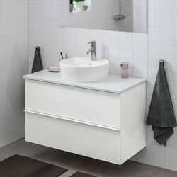 Набор тумбы с раковиной Ikea Godmorgon/Tolken/Tornviken раковина 45/смеситель 102x49x74 (Lucios Alb/Aspect Marmură) Thumb