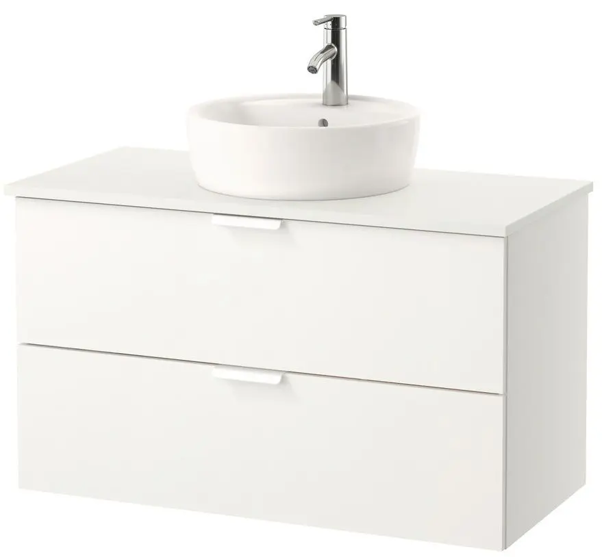 Набор тумбы с раковиной Ikea Godmorgon/Tolken/Tornviken раковина 45cm/смеситель 102x49x74 (Белый)