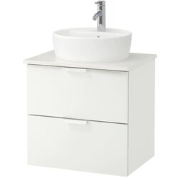 Набор тумбы с раковиной Ikea Godmorgon/Tolken/Tornviken раковина 45cm/смеситель 62x49x74 (Белый)