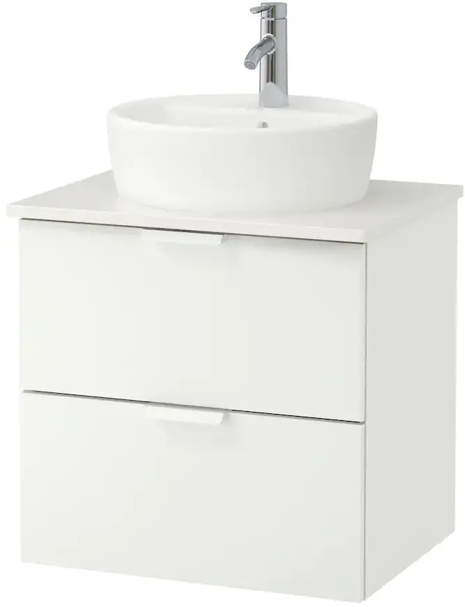 Набор тумбы с раковиной Ikea Godmorgon/Tolken/Tornviken раковина 45cm/смеситель 62x49x74 (Белый)