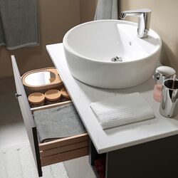 Набор тумбы с раковиной Ikea Godmorgon/Tolken/Tornviken раковина 45cm/смеситель 82x49x45 (Гиллбурен Темно-серый/Под Мрамор) Thumb