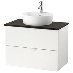 Набор тумбы с раковиной Ikea Godmorgon/Tolken/Tornviken раковина 45cm/смеситель 82x49x74 (Белый/Антрацит)