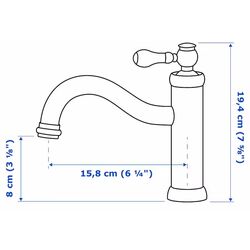 Набор тумбы с раковиной Ikea Godmorgon/Tolken/Tornviken раковина 45cm/смеситель 82x49x74 (Кащен Серый/Имитация Мрамора) Thumb