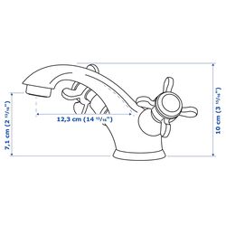 Набор тумбы с раковиной Ikea Hemnes/Rattviken 2 ящика/смеситель Runskar 82x49x93 (Белый) Thumb
