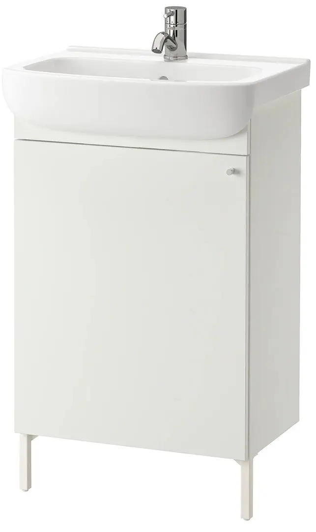 Набор тумбы с раковиной Ikea Nysjon/Bjorkan смеситель Pilkan 54x98 (Белый)