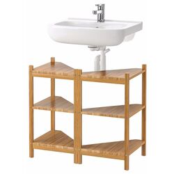 Набор тумбы с раковиной Ikea Ragrund/Bjorkan смеситель Ensen (Бамбук)