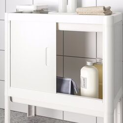 Набор тумбы с умывальником Ikea Lilltjarn/Skatsjon 2 дверце/смеситель Saljen 45x35 (Белый) Thumb