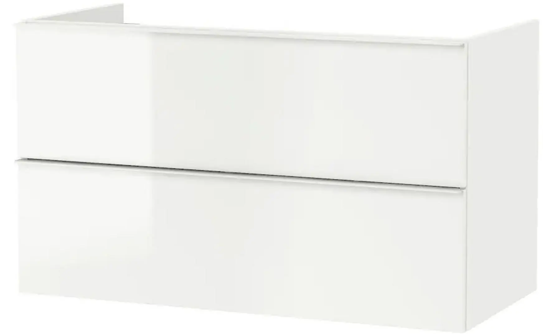 Шкаф под умывальник Ikea Godmorgon 2 ящика 100x47x58 (Глянцевый/Белый)
