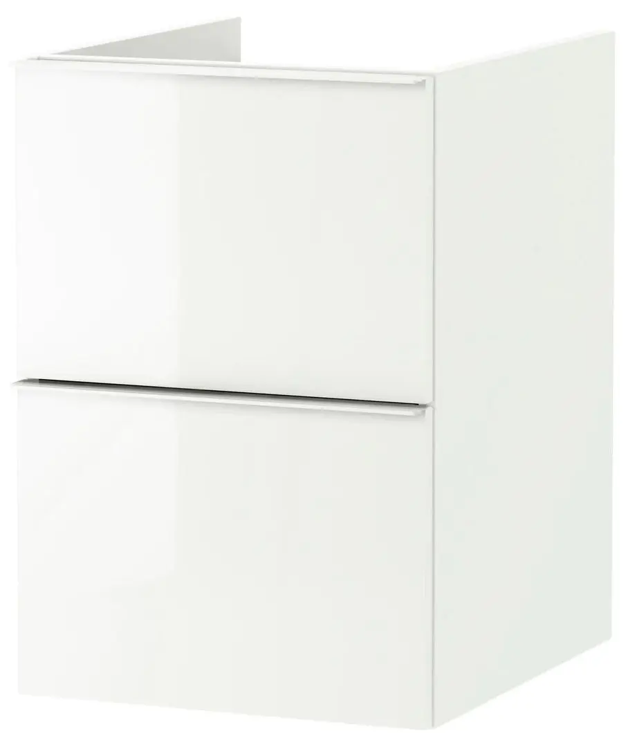 Шкаф под умывальник Ikea Godmorgon 2 ящика 40x47x58 (Глянцевый Белый)