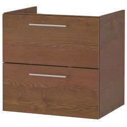 Шкаф под умывальник Ikea Godmorgon 2 ящика 60x47x58 (Под Коричневый Мореный Ясень)