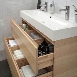 Шкаф под умывальник Ikea Godmorgon/Braviken 2 ящика/смеситель Brogrund 100x48x68 (Под Беленый Дуб) Thumb