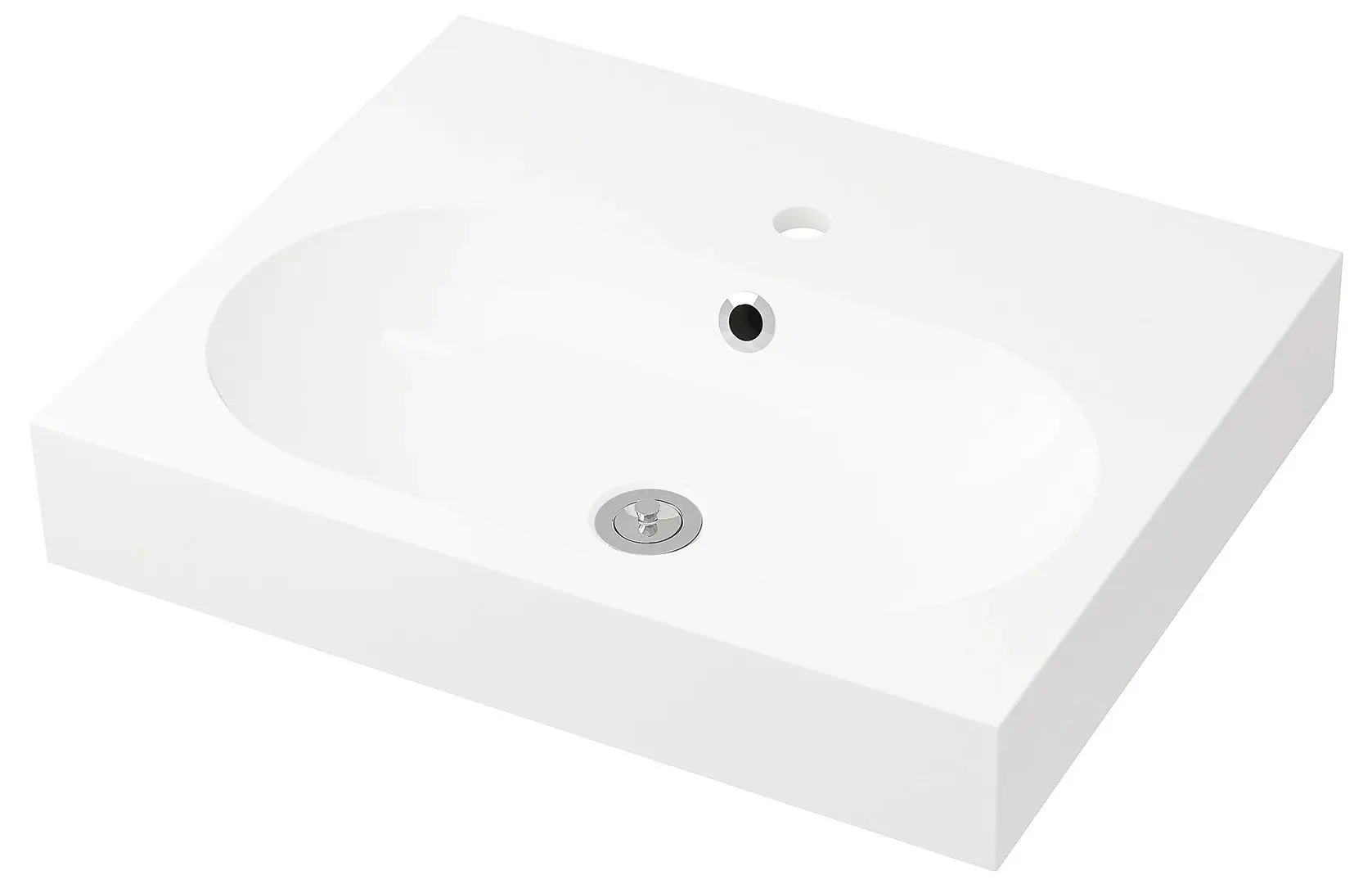 Шкаф под умывальник Ikea Godmorgon/Braviken 2 ящика/смеситель Brogrund 61x49x68 (Под Беленый Дуб) - 2