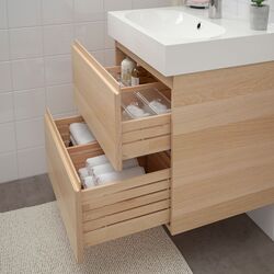 Шкаф под умывальник Ikea Godmorgon/Braviken 2 ящика/смеситель Brogrund 61x49x68 (Под Беленый Дуб) Thumb