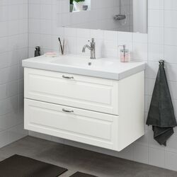 Шкаф под умывальник Ikea Godmorgon/Odensvik 2 ящика/1чаша/смеситель Hamnskär 103x49x64 (Касжон/Белый) Thumb