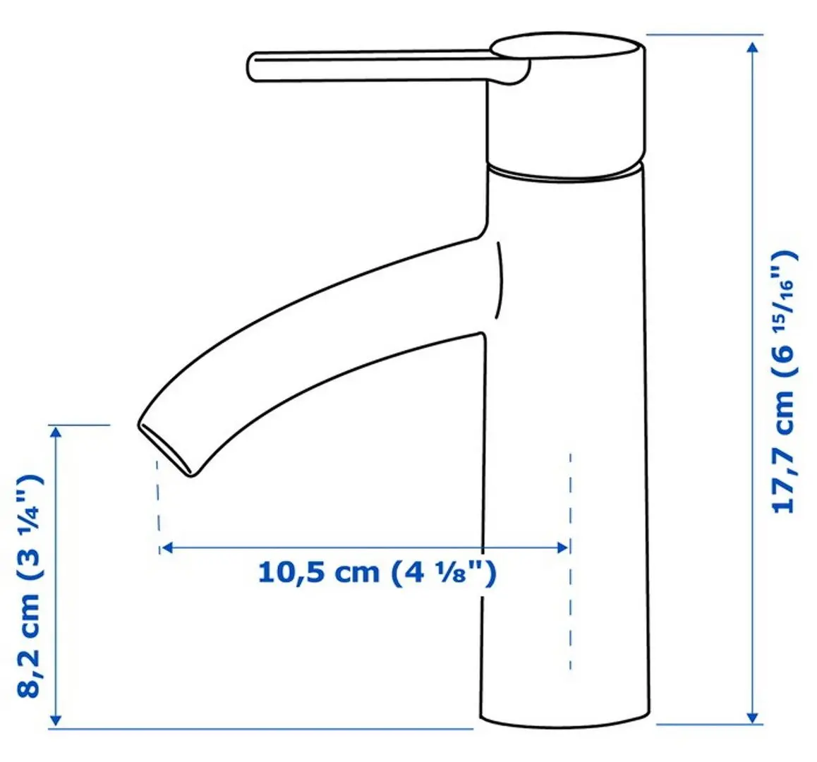 Шкаф под умывальник Ikea Godmorgon/Odensvik 2 ящика/смеситель Dalskär 103x49x64 (Гилбурен/Темно-серый) - 6