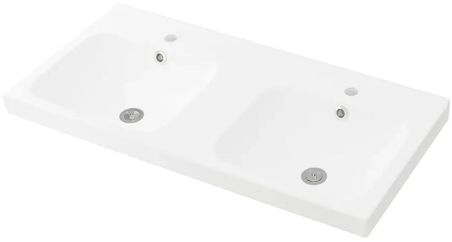 Шкаф под умывальник Ikea Godmorgon/Odensvik 2 ящика/смеситель Dalskar 103x49x64 (Под Беленый Дуб) - 4