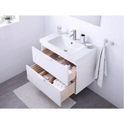 Шкаф под умывальник Ikea Godmorgon/Odensvik 2 ящика/смеситель Dalskär 83x49x64 (Белый) Thumb