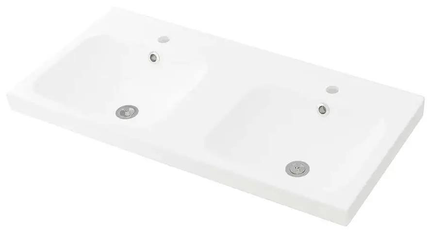 Шкаф под умывальник Ikea Godmorgon/Odensvik 2 ящика/смеситель Lundskar 103x49x64 (Глянцевый Белый) - 4