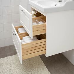 Шкаф под умывальник Ikea Godmorgon/Rattviken 2 ящика/смеситель Hamnskär 62x49x68 (Касжон Белый) Thumb