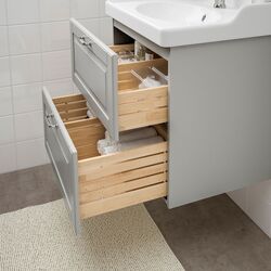 Шкаф под умывальник Ikea Godmorgon/Rattviken 2 ящика/смеситель Hamnskär 62x49x68 (Касжон/Серый) Thumb