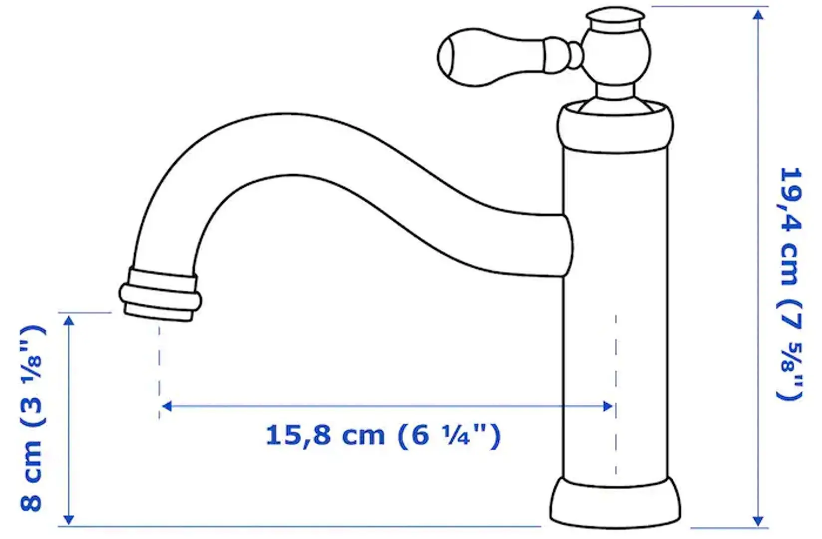 Шкаф под умывальник Ikea Godmorgon/Rattviken 2 ящика/смеситель Hamnskär 62x49x68 (Касжон/Серый) - 6